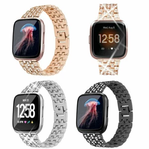Bling Diamond Bands Metal Rhinestone Strap For Fitbit Versa 4/3/2/1/Sense 2 1 - Picture 1 of 15