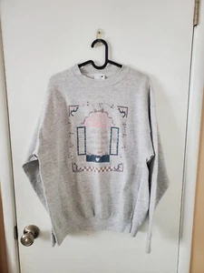 Vintage 90s Jesus Sweatshirt Biblical God Church Christian Religious Size Large - Picture 1 of 8