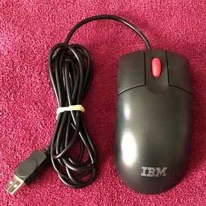 Genuine IBM Model MO28UO 3-Button USB Optical Scroll Wheel Mouse - Black/Red - Picture 1 of 4