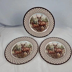 ROYAL STAFFORD - Deer, Buck, Doe Salad Plates - Set of 3 - 8.5" - England - NEW! - Picture 1 of 10