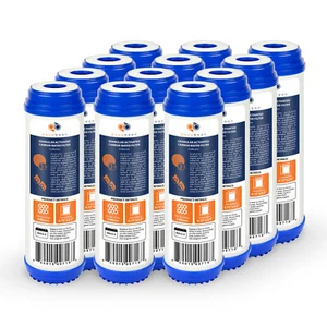 Paquete de 12 cartuchos de filtro de agua granular de carbono activado de 5 micras de Aquaboon - Imagen 1 de 8