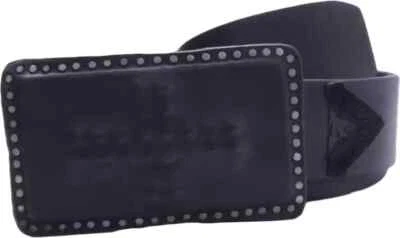 Cinturón de cuero negro Guess para hombre con hebilla cubierta de cuero estilo #35277 (talla 30) Foto 1 de 4