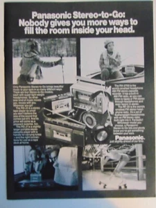 PANASONIC Lettore Stereo-To-Go 1981 Pubblicità Stampa Vintage - Foto 1 di 1