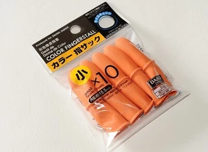 Pack of 10 Orange  Colour  Fingerstalls/Thimbles ( Small size) - Picture 1 of 4