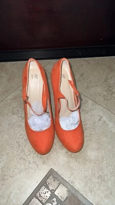 Nwot WOMENS MARY JANE STRAP COURT SHOE HIGH HEEL PUMPS SUEDE PATENT size 8 - Image 1 of 4