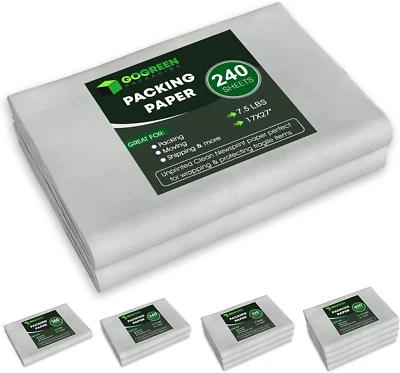 Packing Paper Newsprint - 240 Sheets ( 7.5 Lb.) for Moving & Storage Needs, & W - Image 1 of 4