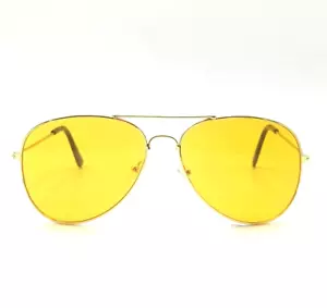 Occhiali da sole uomo donna unisex visione guida notturna lenti gialle oro - Imagen 1 de 3