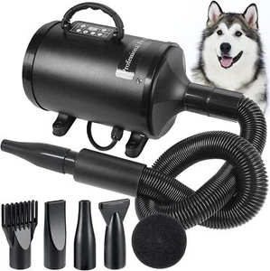 5.2HP/3800W Pet Hair Grooming Dryer Dog Cat Blow Dryer w/ 4 Nozzles Temp Display - Picture 1 of 15