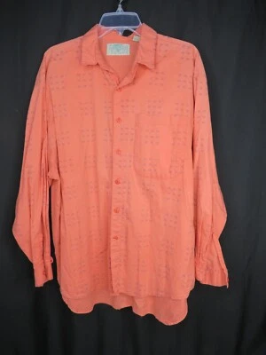 ВИНТАЖНЫЙ СУББОТЫ РОЗОВЫЙ/ЧЕРНЫЙ ПРОВЕРЕННЫЙ ДЛИННЫМ РУКАВОМ КНОПКА СПЕРЕДИ РУБАШКА SZ XL #X76 - Изображение 1 из 2