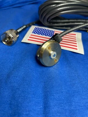 MONTAJE NMO 3/8" a 3/4" AGUJERO RG-58 CON CONECTOR UHF PL-259 HECHO EN EE. UU. Foto 1 de 2