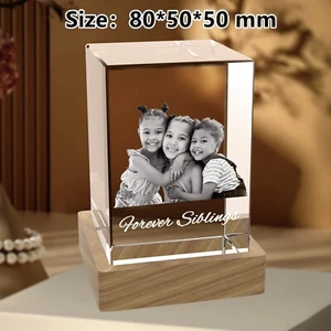 Birthday Gift Idea, Anniversary Gifts, Personalised 3D Crystal Photo Frame Gift - Picture 1 of 15