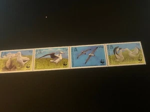 Tristan Da Cunha 1999 Sc632-35A strip NHM Endangered Species-Wandering Albatross - Picture 1 of 2