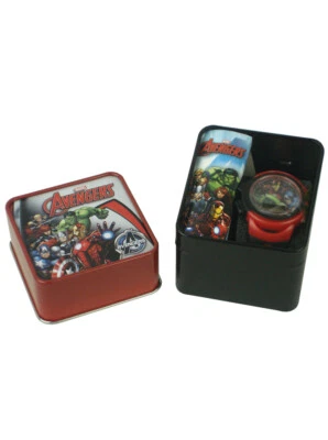 Avengers Digital Watch In Collector's Tin Black Red Marvel Comics Brand New - Image 1 of 4