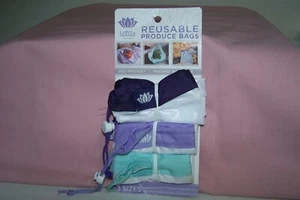 Lotus wiederverwendbare Produkte Beutel umweltfreundlich Netz maschinenwaschbar 3er Set NEU Packung - Bild 1 von 2