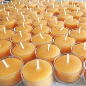 🐝 100% Beeswax Tealight Candles BULK USA Honey Tea Lights Bees Wax / Emergency - Picture 1 of 7