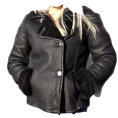 REZA duro Leather & Shearling Lined JACKET Sz M - Image 1 of 4