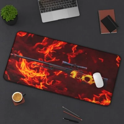 Gaming Mauspad, CSGO Mauspad, Schreibtischunterlage, AWP | Wildfire 40x80 cm - Bild 1 von 4