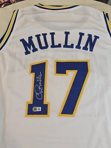 Chris Mullin Autographed/Signed Jersey Beckett Sticker White Custom Jersey - Picture 1 of 7