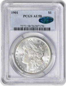 1901 Morgan Silver Dollar AU58 PCGS (CAC) - Picture 1 of 4