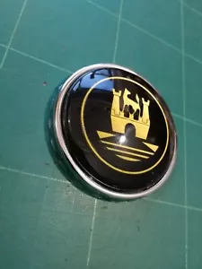 VW beetle vw splitscreen Wolfsburg Horn centre cap with chrome ring Black Gold - Picture 1 of 6