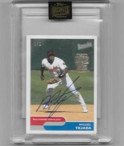 2021 TOPPS Archives Signature Series baseball Miguel Tejada auto 1/1 mini card - Picture 1 of 1