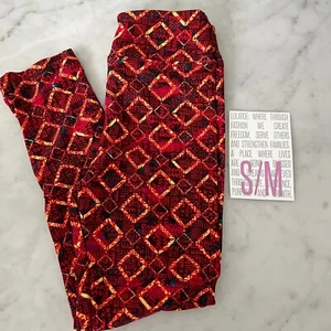 Lularoe S/M Kids Leggings Colorful Abstract Aztec Squares NWT Soft - Picture 1 of 3