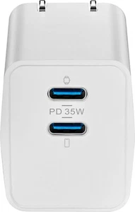 Cargador de pared compacto Insignia 35W doble puerto USB-C para teléfono/tableta - blanco - Imagen 1 de 2