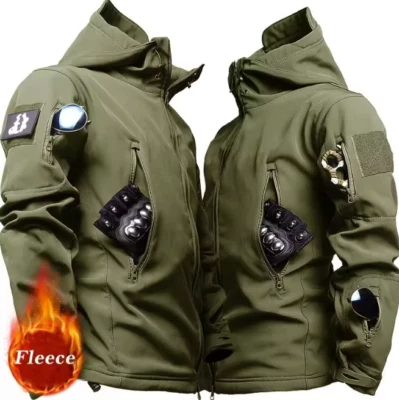 Waterproof Tactical Jacket Mens Military Work Soft Shell Coat Windbreaker Jacket - Image 1 of 4