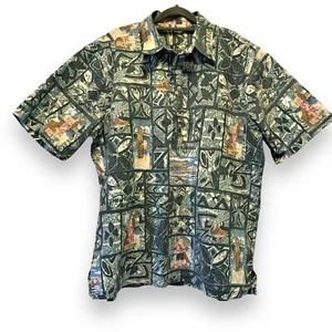 Vintage Christmas Popover Hawaiian Shirt Aloha Santa Green Men’s Size XXL - Picture 1 of 6