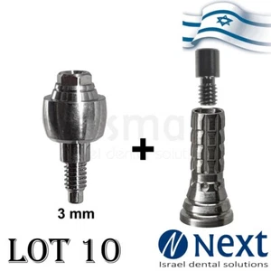 Lot x 10 Straight Multi Unit Abutment MIS Wide WP 2.42 hex titanium 3 MM - Picture 1 of 4