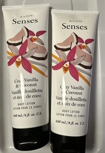 LOT OF 2 Avon Senses Cozy Vanilla & Coconut Body Lotion 8oz Each A7 - Picture 1 of 1