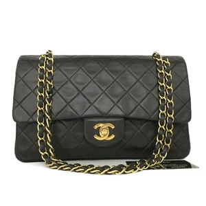CHANEL Borsa a tracolla doppia patta 25 trapuntata CC pelle di agnello con catena nera/3BG0344 - Foto 1 di 15