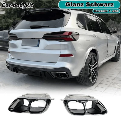 Glanz Schwarz Auspuffblende Endrohr Tailpipe Für BMW X5 G05 X7 G07 2019-2025 - Bild 1 von 4