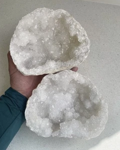 Moroccan Quartz Geode Pair Large ( 2.5-3kg) QG080 - Picture 1 of 4