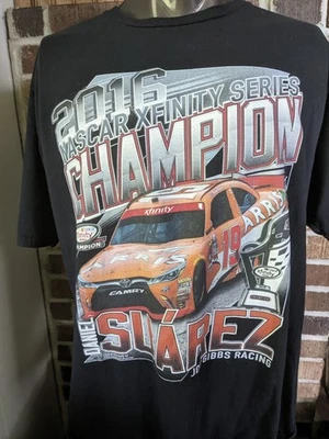 2016 Daniel Suarez "ARRIS" #19 NASCAR Champ Xfinity Series T-shirt Sz XL Gibbs  - Image 1 of 4