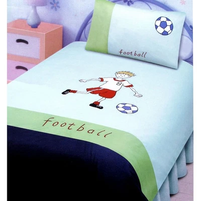 Juego de funda de edredón bordada individual para amantes del fútbol Foto 1 de 3