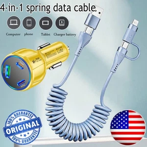 65W  4 in 1 Fast Charging Cable USB C to USB C For Samsung iPhone Android Phone - Picture 1 of 23