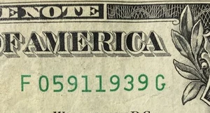 1939 Year Note Birth Tomb Anniv Grad 2017A $1 Fancy Serial Number $1 Dollar Bill - Picture 1 of 3