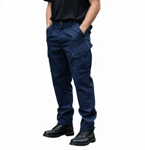 British Royal Navy Trousers Blue FR Combat Cargo Workwear Utility Small W36 L31 - Picture 1 of 1