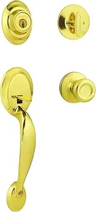 Kwikset Dakota poliertes Messing Einzylinder Türdrücker Set mit Tylo Türknauf💥 - Bild 1 von 5