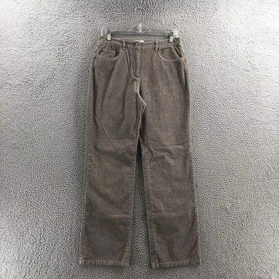 Pantalones de mezclilla de pana Talbots para mujer 8 (30x30 real) gris pierna recta tiro medio cremallera Foto 1 de 4