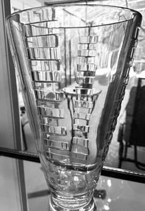 Edinburgh Crystal Stratus Vase 14” Hand Cut Lead Crystal Modern Vertical Design - Picture 1 of 7