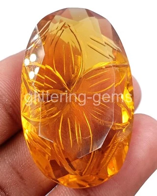94.45 Ct Citrine Oval Cut IGL Hand Craft Design Transparent Loose Gemstone 25P - Image 1 of 4