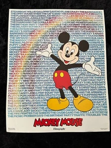 Original, but NEW 1986 Walt Disney Co. One Stop Poster- MICKEY MOUSE FILMOGRAPHY - Picture 1 of 4
