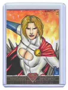 CRYPTOZOIC DC SUPERMAN THE LEGEND - SKETCH MARK MARVIDA of Power Girl - Picture 1 of 2