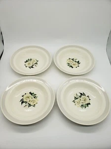 Homer Laughlin Nautilus Gardenia Gray Band Rimmed Soup (4) T3 - Picture 1 of 3