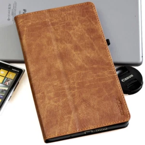Premium Leder Cover für Samsung Galaxy - Huawei MediaPad Schutzhülle Tablet Case - Picture 1 of 12