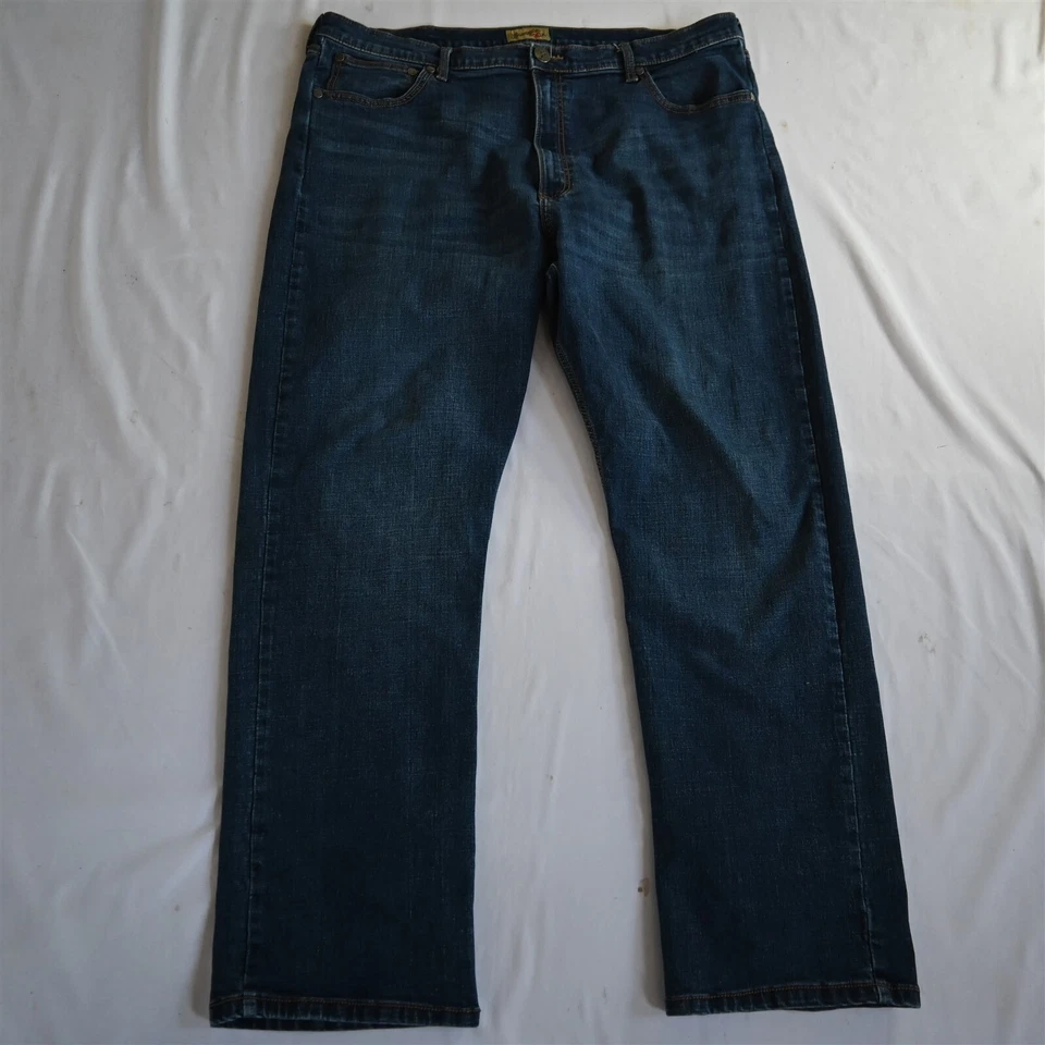 TwentyX Wrangler 42x34 33 Extreme Relaxed Dark Bold Stitch Stretch Mens Jeans - Image 1 of 4