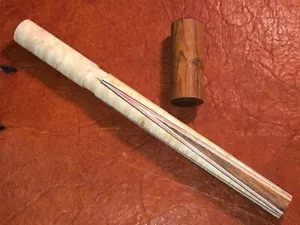 Jerry Rauenzahn 4 Punkt Zinken Pool Queue vorne. Cocobolo in Vogelaugenahorn. - Bild 1 von 2