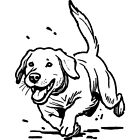 'Labrador Retriever Gives Chase' Unmounted Rubber Stamp (Rs046079)